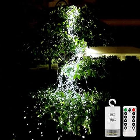 Decorative Vines String Lights, Lauva Waterproof IP65 Outdoor Indoor 10 Strands 100 LED Flashing Starry Waterfall Twinkle Fairy Lights Battery Operated with Remote for Garden Wedding Christmas Tree Cover