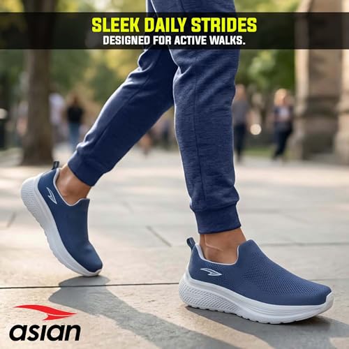 Image of ASIAN Wonderwalk-12 Walking Shoes for Men | Ultra Lightweight & Breathable Shoe| Full EVA Sole, Soft Memory Foam Insole, Easy Slip-On Comfort | Inspired by MS Dhoni Everyday Walking Style