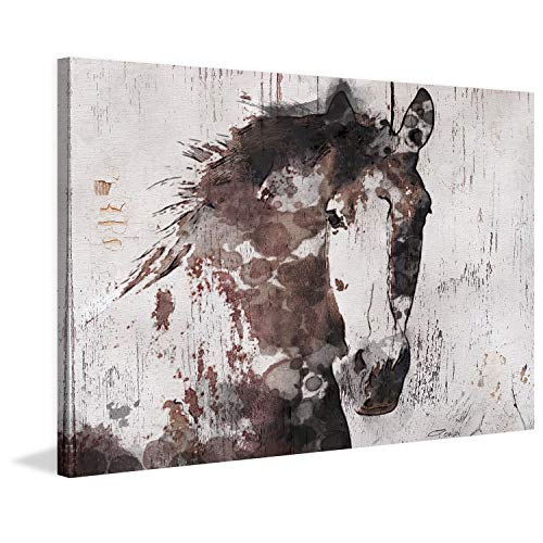 Marmont Hill Gorgeous Horse Painting Print on Wrapped Canvas, 45x30, Multicolor