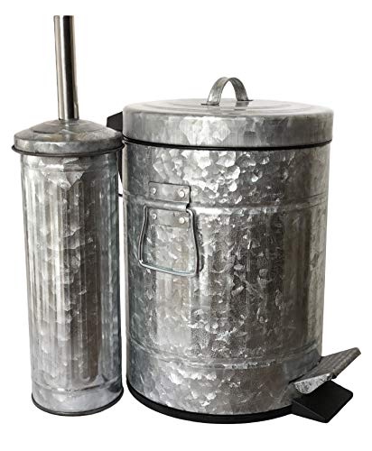 Autumn Alley Farmhouse Standing Toilet Paper Holder | Free Standing Galvanized Toilet Paper Roll Storage | Extra Roll Storage Built in | Adds Country Charm to Your Rustic Bathroom
