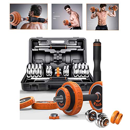 LJBOZ Mancuernas Ajustables Conjunto con Pesas Barra y Discos, Banco de PesasEntrenamiento...