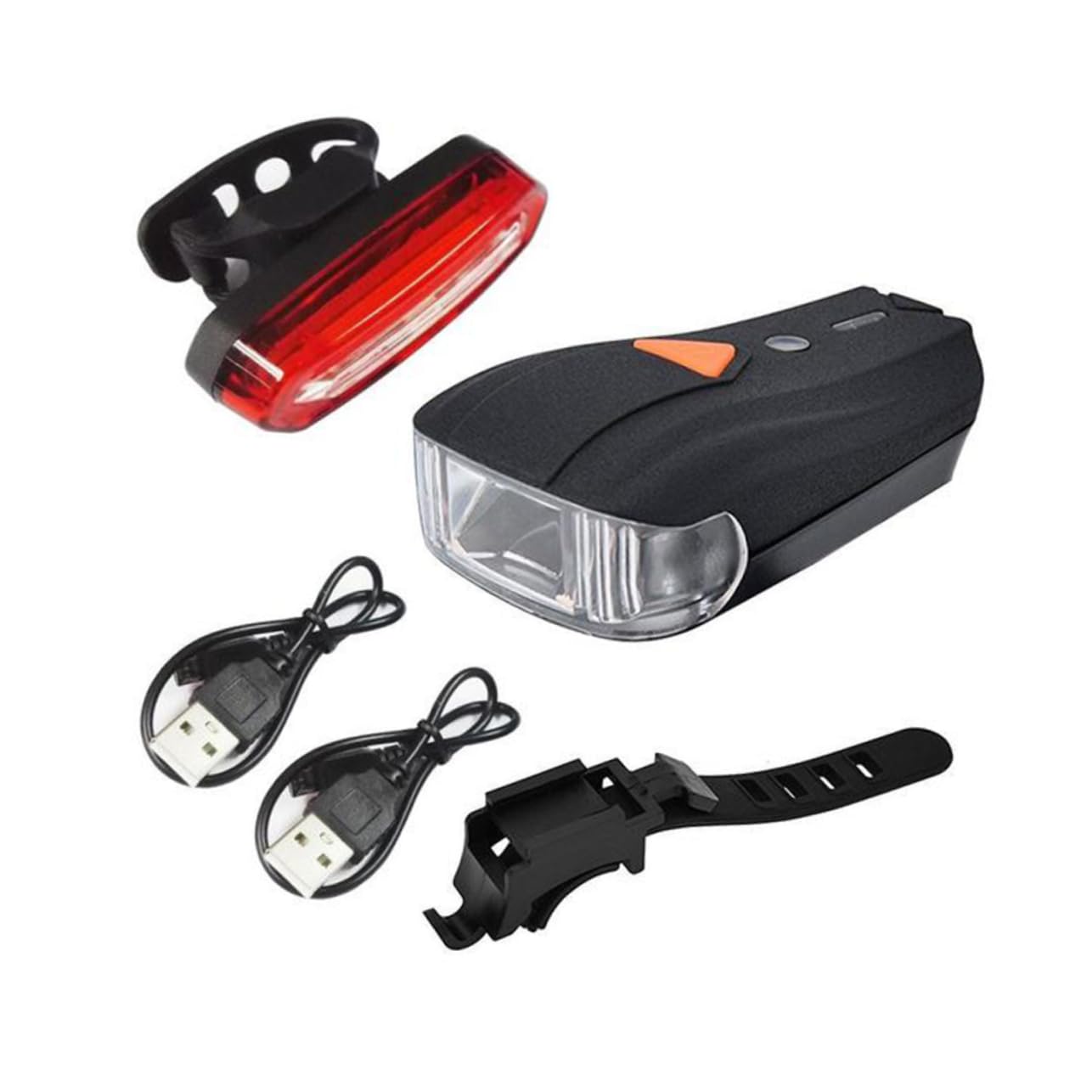 YARNOW LED de 400lm para Bicicleta Recargable Delantera de Trasera Luz y Plástico por USB Negro Potencia Adecuado Ciclismo Nocturno y Diferentes Condiciones Climáticas