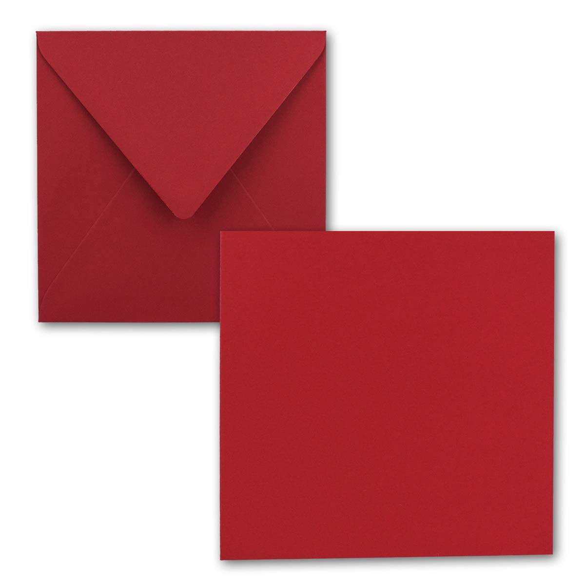 FarbenFroh® by Gustav Neuser® Pack of 25 Simple Cards Square 15 x 15 cm with Envelopes in Red Rose for Greeting Cards etc