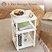 Fultyle End Table, Small Side Table with 3 Tier Open Shelf, Modern NightStand Bedside Table for Living Room, Bedroom, Office and Small Spaces (White)
