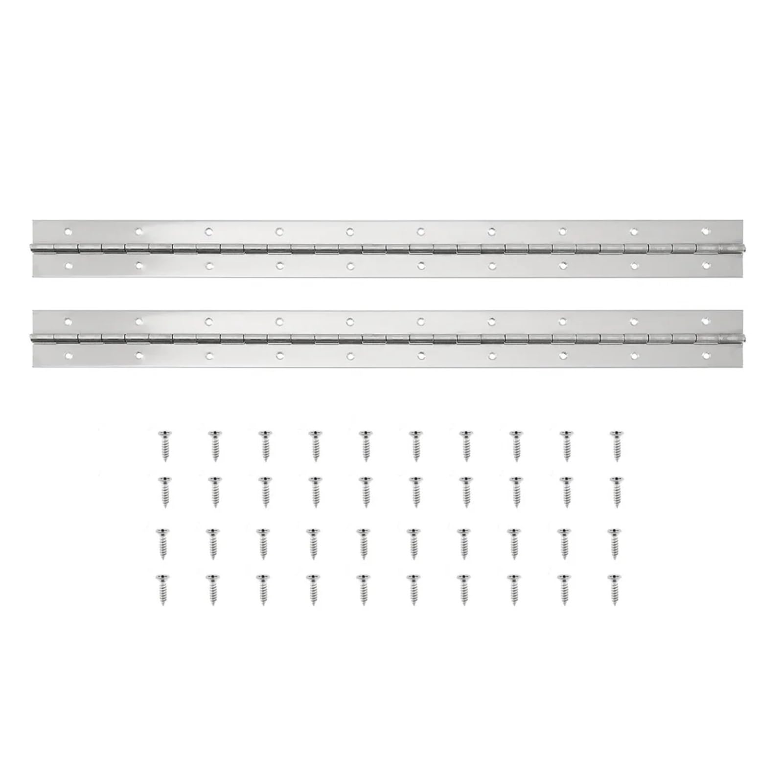 4 Uds. Bisagras de muebles acero inoxidable 304 for puertas, paneles, equipos cocina, gabinetes almacenamiento Metal, bisagras continuas Piano para Pianos,Barcos(Silver-600 * 50 * 1.5mm)