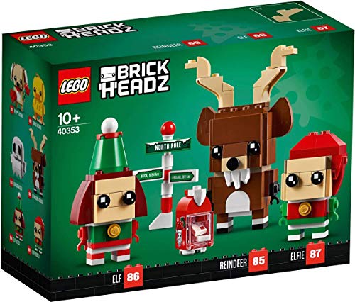 LEGO BrickHeadz Christmas Reindeer, Elf, and Elfie 40353 Holiday Building Kit (281 Pieces)