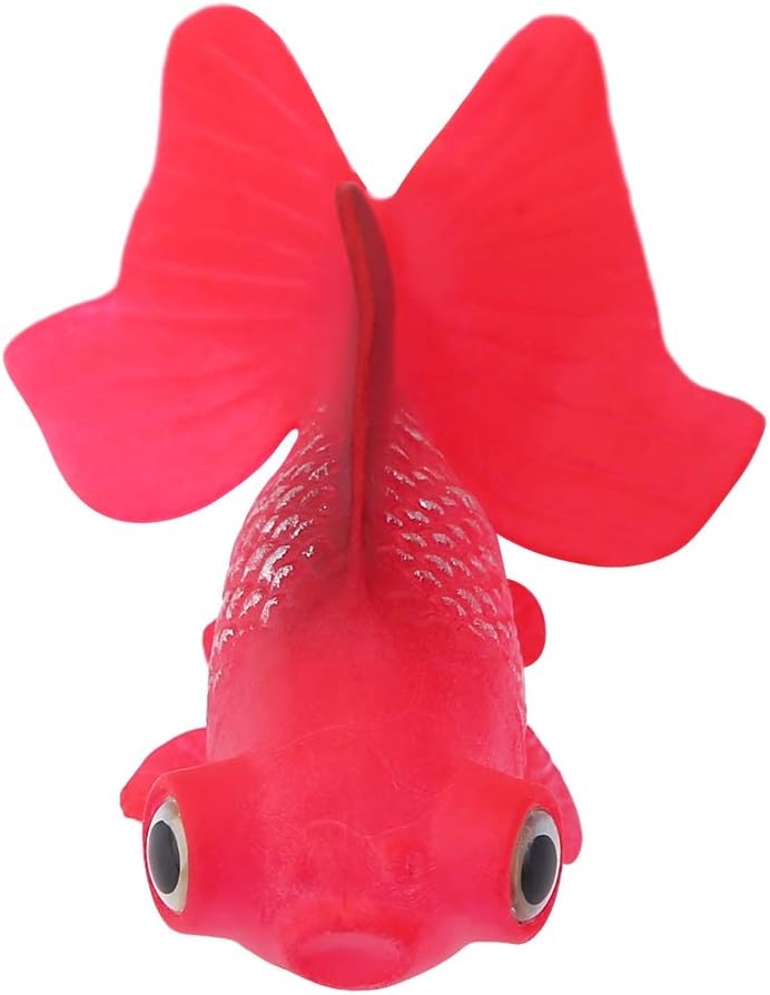 Aquarium Fish Bowl Plastic Swimming Gold Fish Betta Fish Funny Artificial Silicone Small Fish Lifelike Fake Fish Fish Decoration Ornaments(Red Goldfish)
