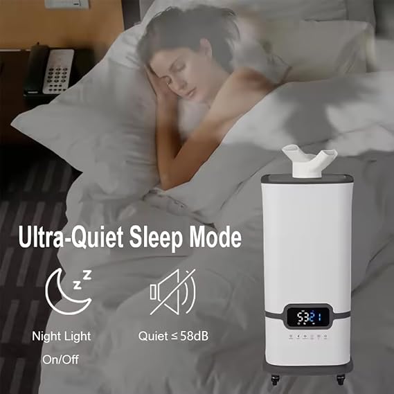 Generic Industrial Humidifier, 16L Commercial Large Whole House Humidifier with Remote Control and Timer, 3 Core Atomizers, White, Plastic, Automatic, for Office Workshop Area Up to 200㎡