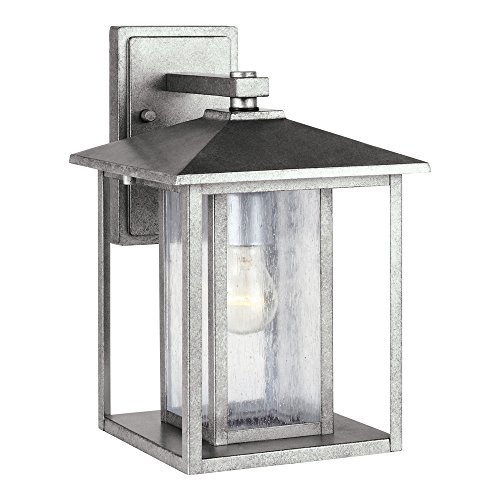 Lowest Price Sea Gull Lighting 88027-57 Hunnington Outdoor Wall Lantern Outside Fixture, One - Light, Weathered Pewter