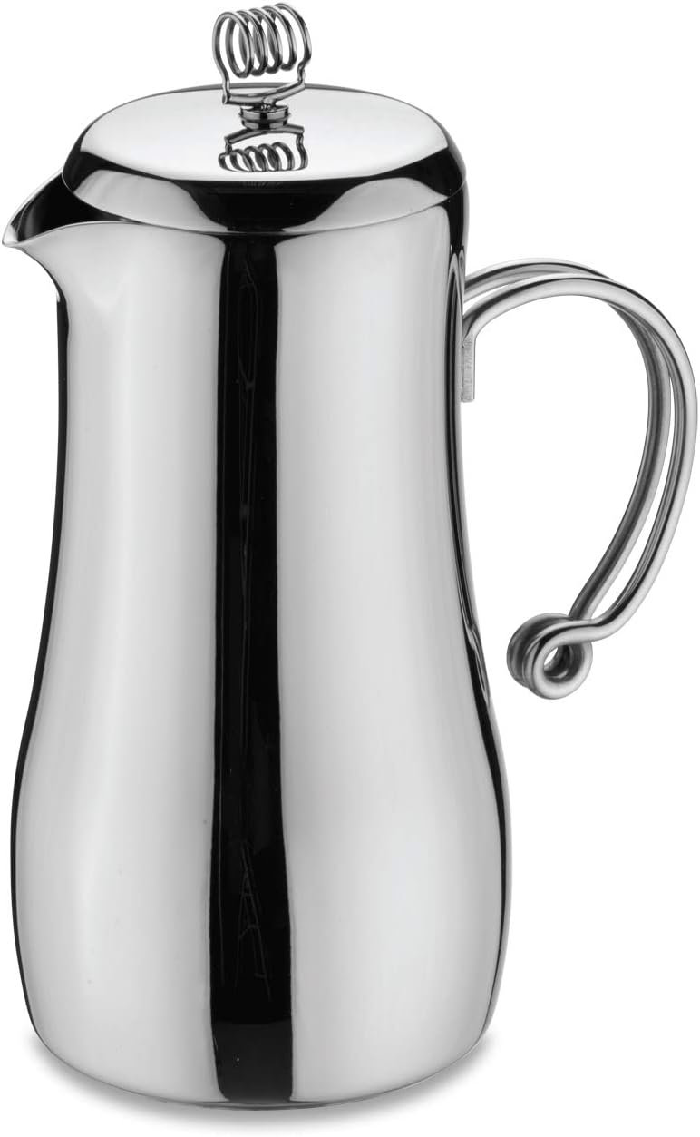 Café StalMPC-12DW Elements Stylish Double Wall Cafetiere with Cool Touch Wire Handles, 18/10 Stainless Steel, Mirror Polished