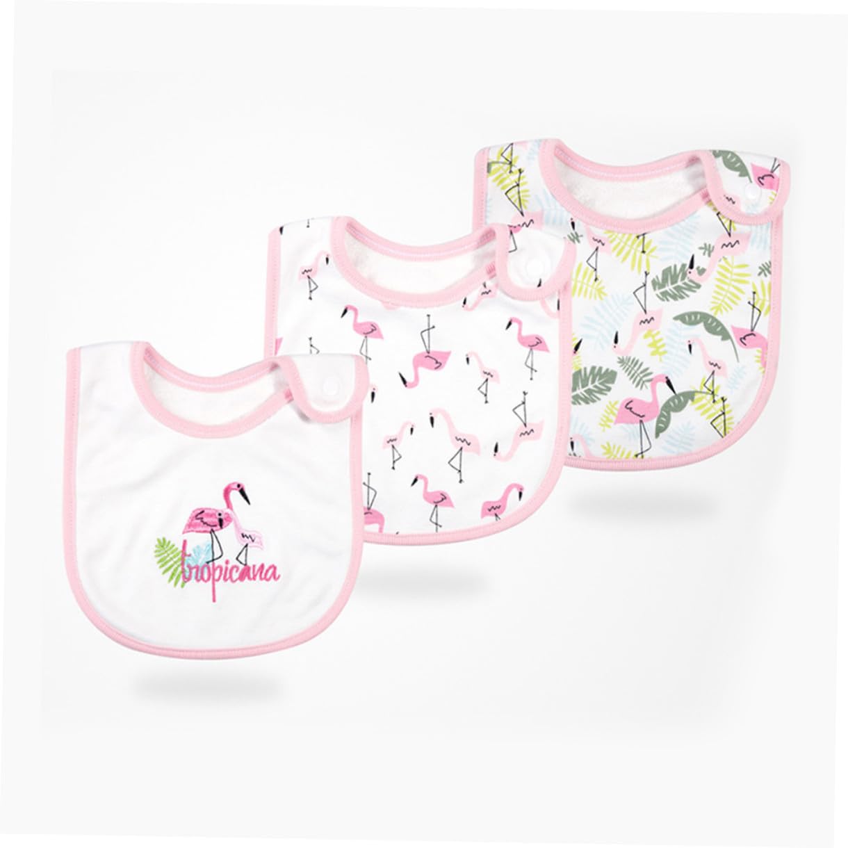 BESTonZON 9pièces Bavoir Garçon Fille Coton Imprimé Flamant Bavoirs Étanches Et Doux Pour Nourrissons Serviettes De Salive Pour Repas Biberon