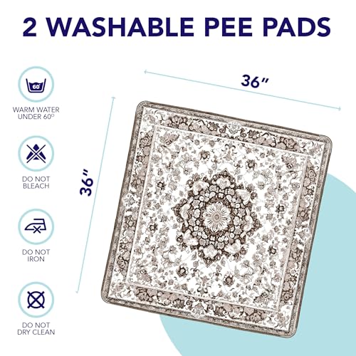 Image of PUPIBOO Washable Pee Pads for Dogs and Cats - Super Absorbent Reusable Puppy Training Pads - 100% Waterproof, Leak-Proof & Non-Slip Whelping Pads for Pet Housebreaking