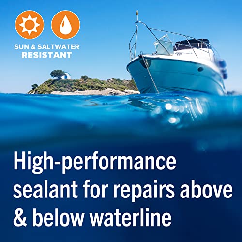 Image of Marine Sealant and Adhesive Waterproof Marine Grade Sealant Caulk High Temp | Caulking Water Sealant for Boat Auto and RV Without Silicone, 1 Tube Brown 10oz