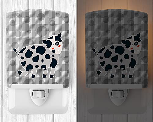 Lámpara de noche cerámica con diseño vaca 6x4 pulg miniatura 2