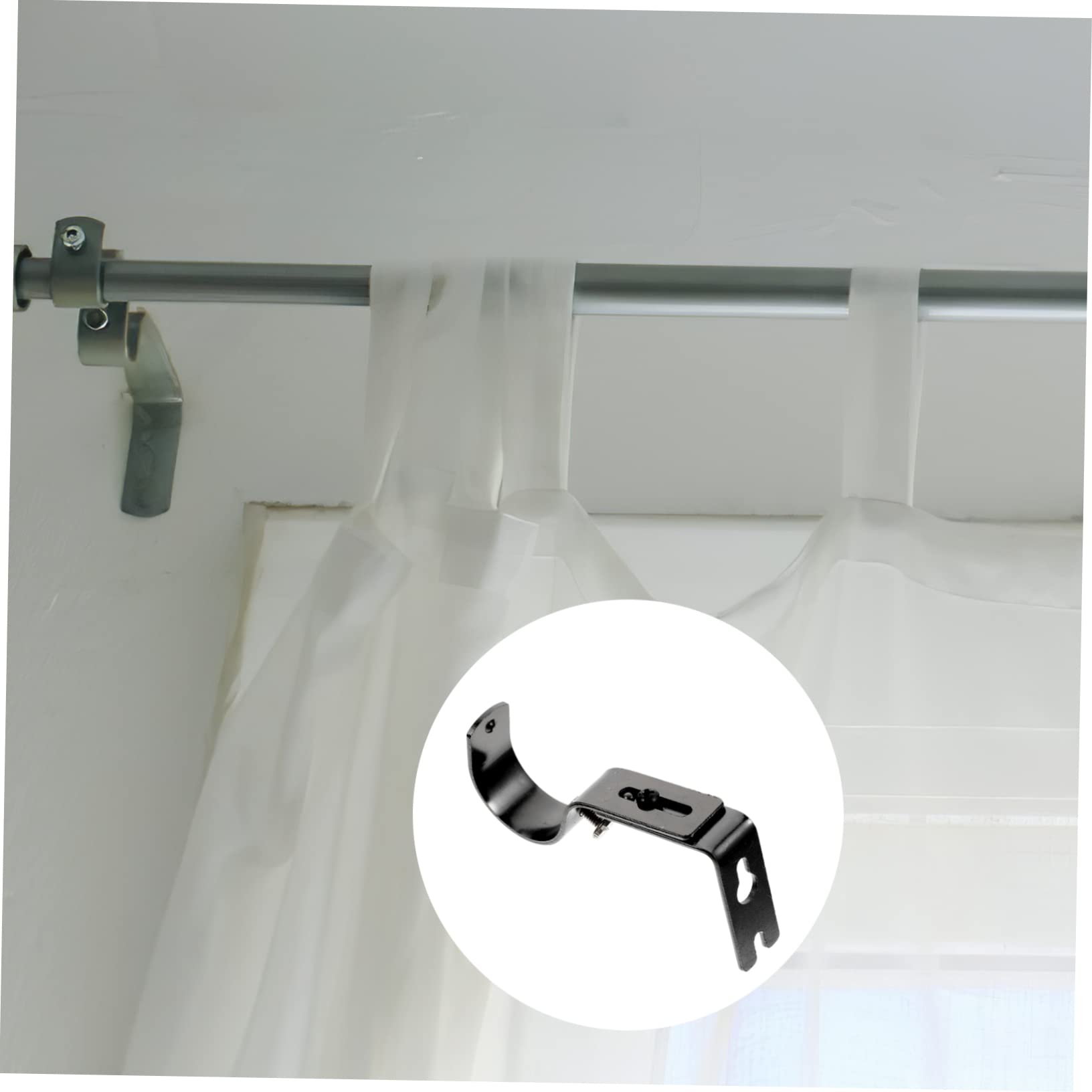 ABOOFAN 8 Pièces Support de Tringle à Rideau Support Rideaux Support Tringle Rideaux Support Tringle a Rideaux Support Tringle à Rideaux Coup Unique Brancher Poteau Lourd Support en Fer