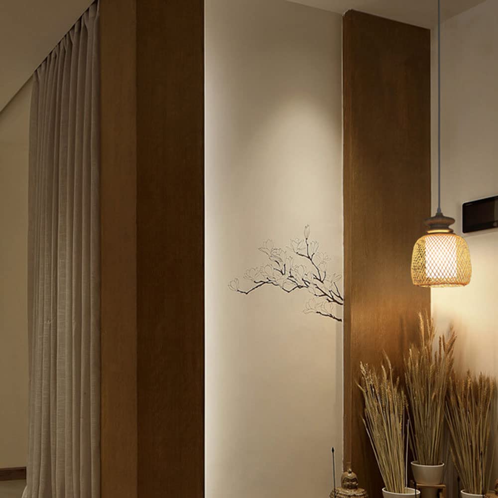Creative Bamboo Weaving Pendelleuchte, Persönlichkeit Und Kreativität Pendelleuchte, Japanische Handgefertigte Hängelampe, Einfacher Moderner Bambus-Kunstleuchter, Für Wohnzimmer, Esstisch
