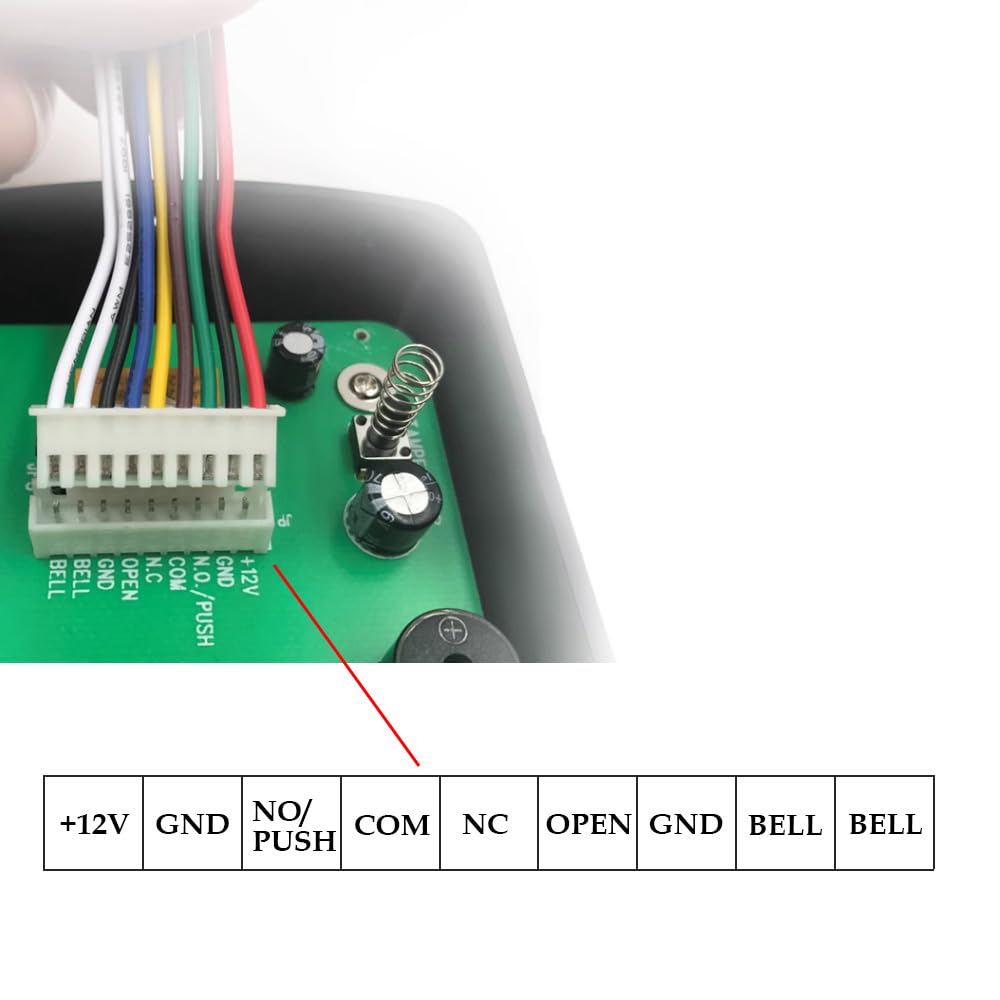 Panel de teclado de tarjetas de identificación RFID de 125 KHz para control de acceso de puerta, soporta 1000 usuarios de tarjetas + 10 llaveros de identificación