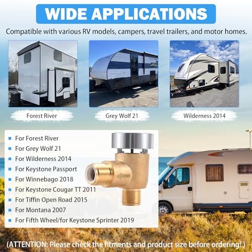 Image of Brass RV Vacuum Breaker Check Valve 571-VAC-CHK-A Camper RV Black Tank Check Valve Replace Leaking Vacuum Breaker on Black Tank System Trailer Flusher b&b Model 571 Check Valve