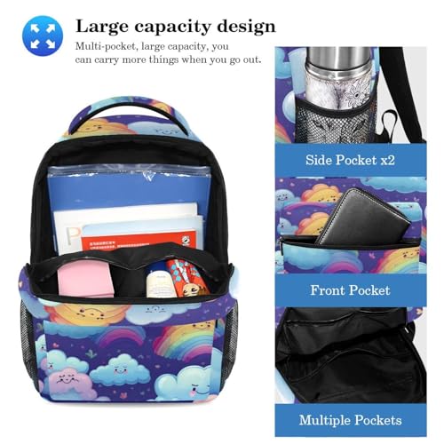 Sacs à dos de jour tendances Nuages colorés ensemble scolaire 2 pièces