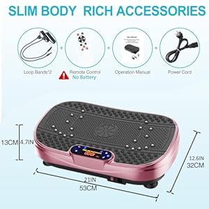 Vibration Plate Exercise Machine, Whole Body Workout Fitness Platform Vibration Plate with Resistance Bands for Home Training Equipment Speed Control Vibration Plate Exercise Machine Whole Body Workout Fitness Platform Vibration Plate with Resistance Bands for Home Training Equipment Speed Control
