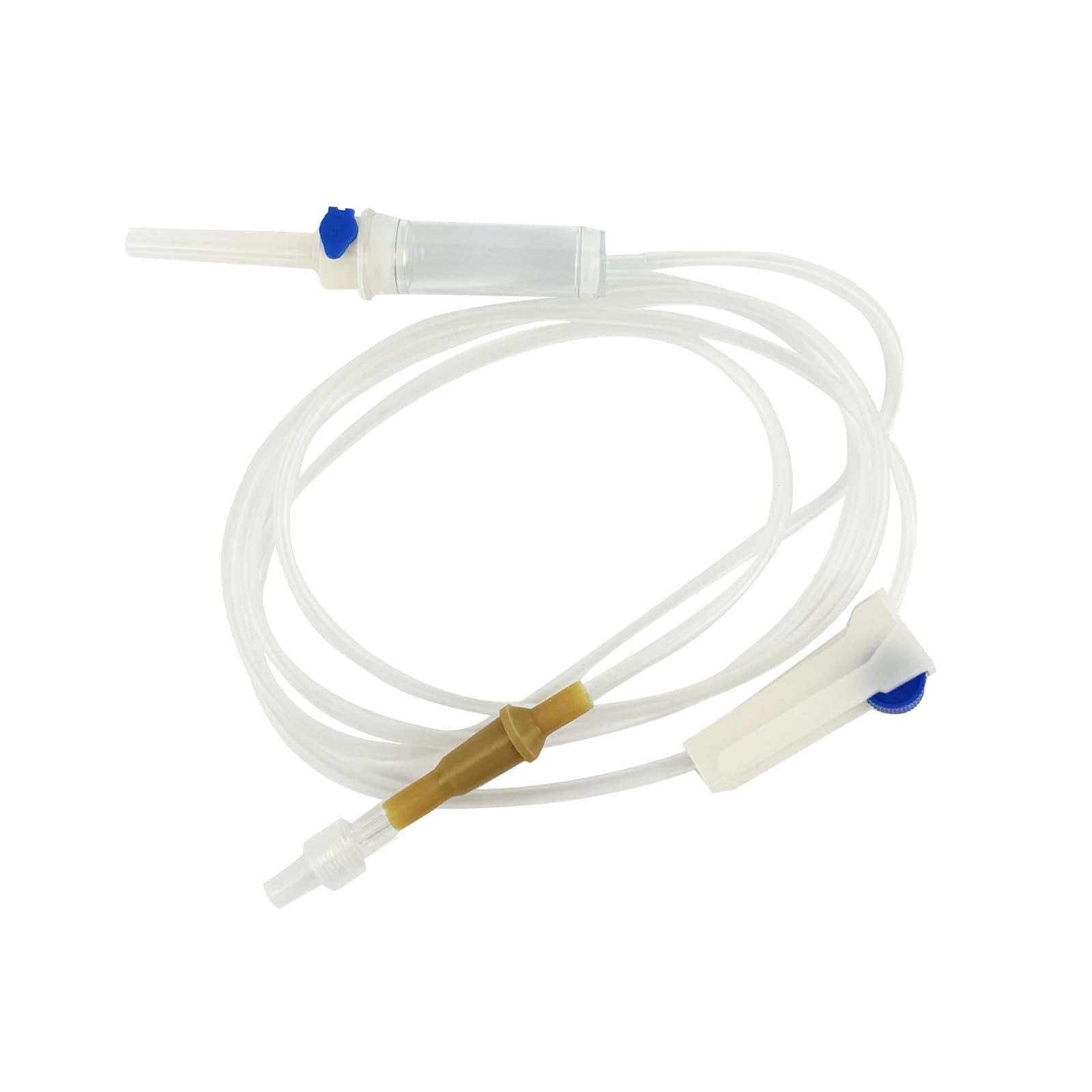 Photo 1 of (10PCS/Box) 60-inch IV Extension Set, IV Tubing, High-Quality PVC Material, Sterile Individually Packaged, for Laboratories and Veterinary Use (Spiral Connector) (10PCS/Box)