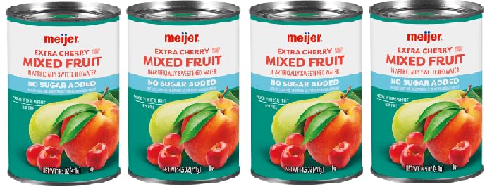 No sugar Added Mixed Fruit Extra Cherry (4 cans, 14.5 oz. each)