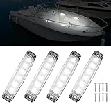 RVZONE Marine LED Boat Interior and Night Fishing Lights - 12V Waterproof for Pontoon, Yacht, Kayak, Cockpit (4 Pcs White)