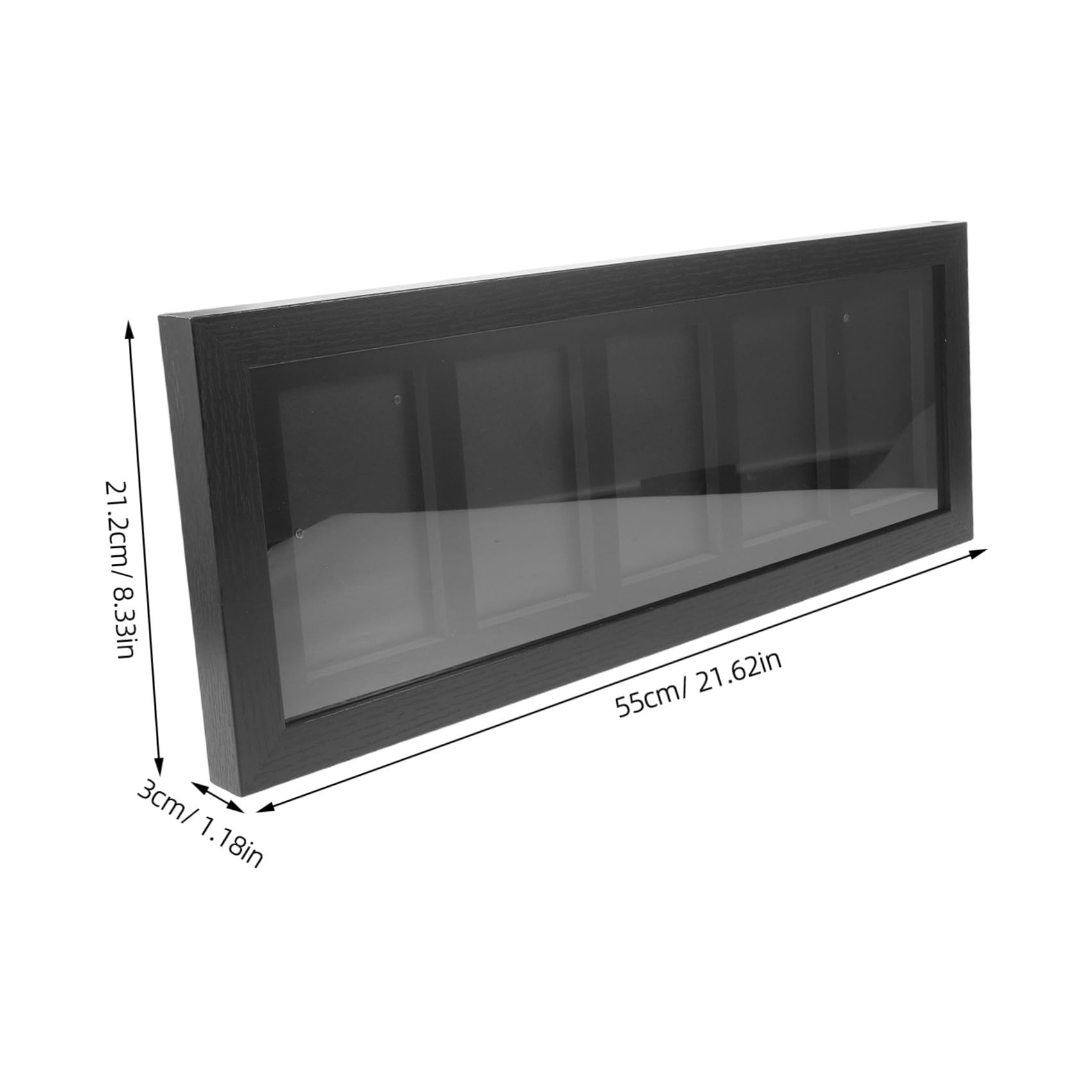 Kisangel Game Card Display Case, Scatola Espositiva per Carte da Gioco, 5 Scomparti, Cornice di Precisione, Fibra di Legno Nero, per Esposizione di Carte da Gioco a Parete