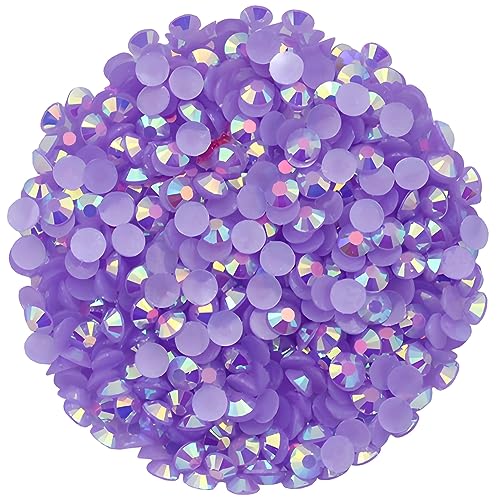 4500 Pcs SS12 3mm AB Flatback Rhinestones for Nails Art Crafts Glitter Round Shine Gems Crystals DIY Clothes Shoes Purple AB