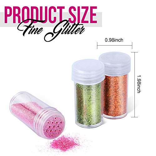 Teenitor 48 Colors Glitter Set, Fine Glitter For Resin, Arts And Craft Supplies Glitter, Festival Glitter Makeup Glitter, Cosmetic Glitter For Body Nail Face Hair Eyeshadow Lip Gloss Making #TOP1