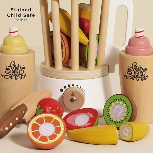 Le Toy Van – Honeybake Küchen-Rollenspiel Mixer & Obstset aus Holz | Rollenspiel für Kinder Küchenzubehör, Mixer-Set, TV296