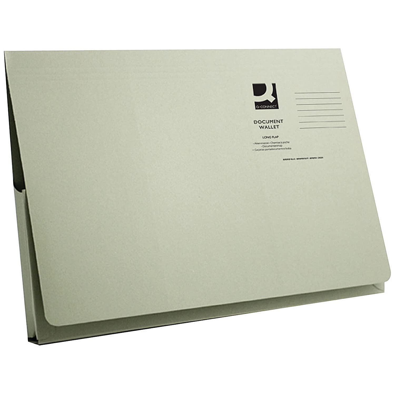 Pack of 50 Long Flap Foolscap Green Document Wallets