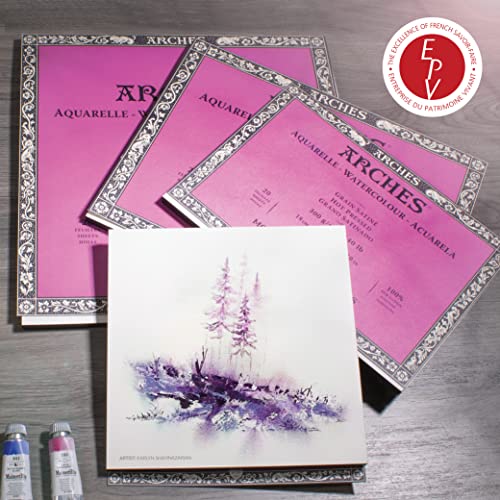 Arches Watercolour Block, 300 GSM, Hot Pressed, 46 x 61 cm, Wood, White