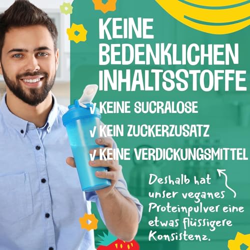 Vegan Protein Vanille | Keine Sucralose | Veganes Proteinpulver aus 4-Komponenten Pflanzliches Eiweißpulver - Glutenfrei - Ohne künstliche Aromen (Vanille, 1kg ohne Dosierlöffel)