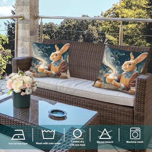 Housse de coussin zippée motif lapin pour protéger et embellir vos divans