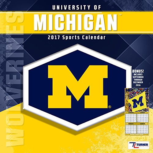 Turner Licensing Sport 2017 Michigan Wolverines Team Wall Calendar, 12