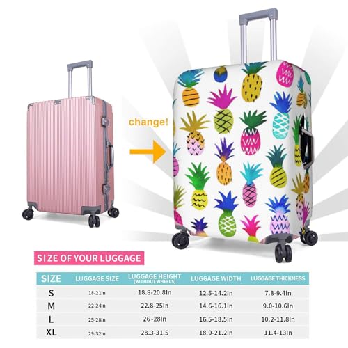 Housse de bagage ananas blanc taille L extensible avec fermeture éclair - 6
