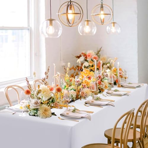 Image of sancua White Rectangle Tablecloths 90x156 Inch, 6 Pack