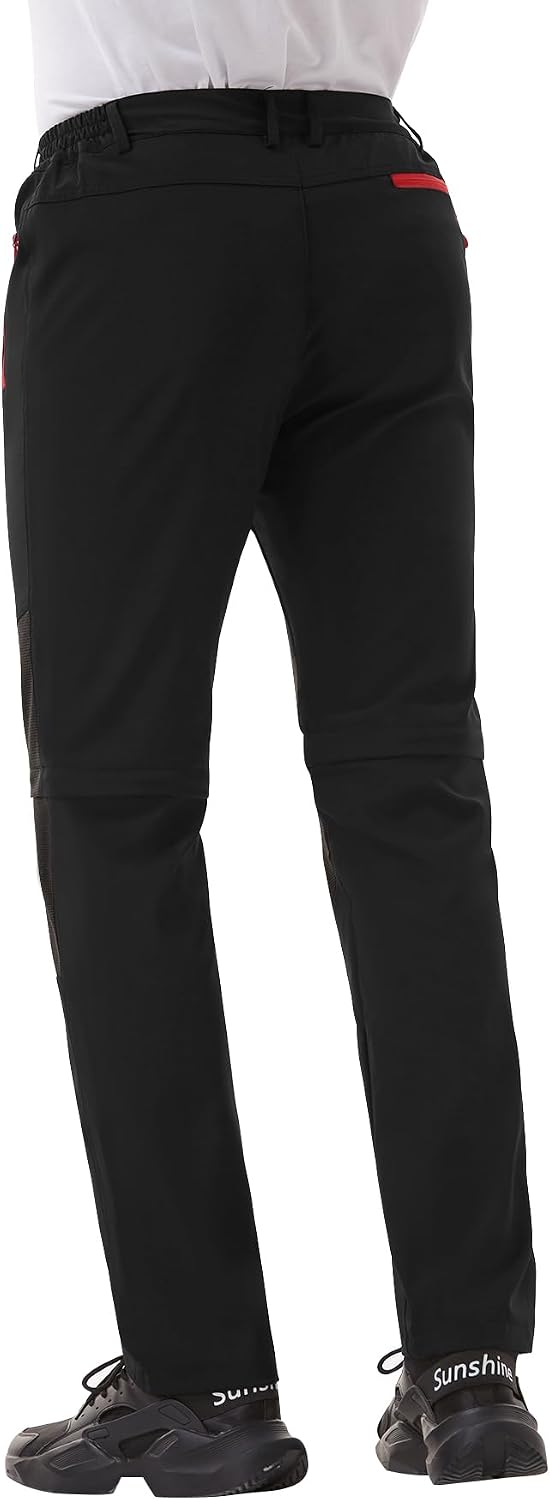Men's Water Resistant Tactical Pants Lightweight Outdoor EDC Strech Pants for Hiking with Belt