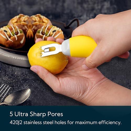 image for KITCHENDAO Citrus Lemon Peeler Zester Tool to Save Effort, Ultra Sharp
