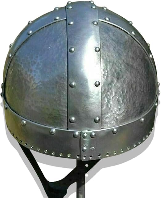 Medieval Viking Norman Helmet – 18GA Steel Silver Wearable Knight Armor for LARP, Cosplay, Halloween & Vintage Home Decor
