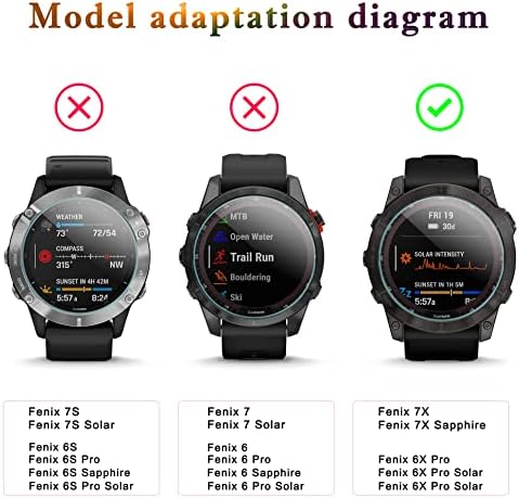 Diruite 4-Pack for Garmin Fenix 6X Tempered Glass Screen Protector for  Garmin 6X Pro/6X Pro Solar/6X Smart Watch[9H Hardness] [Anti-Scratch] :  Amazon.co.uk: Electronics \u0026 Photo