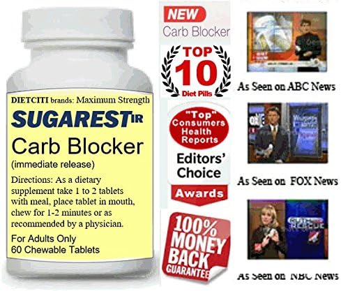 SUGAREST-ir 90 ct Top Carb Blocker Weight Loss Diet Pills Max Strength Lose Weight CHEWABLE Supplement USA for Women & Men 90 ct