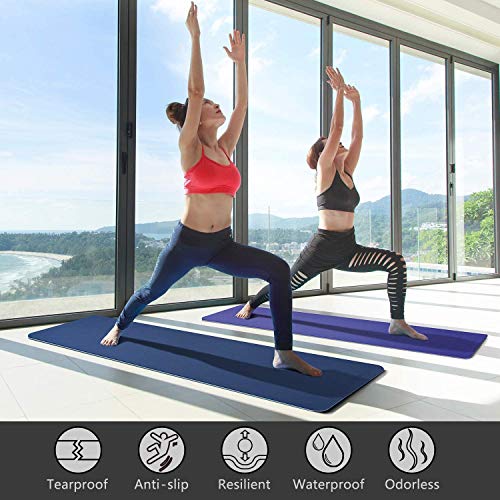 Tapete para Yoga em Tpe Pilates Ginástica 183x61x0,8cm Com Alça de Transporte, Exercícios, Ecológico