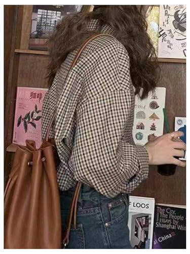 SweatyRocks Women's Plaid Button Down Shirts for Women Long Sleeve Collared Dressy Blouses3
