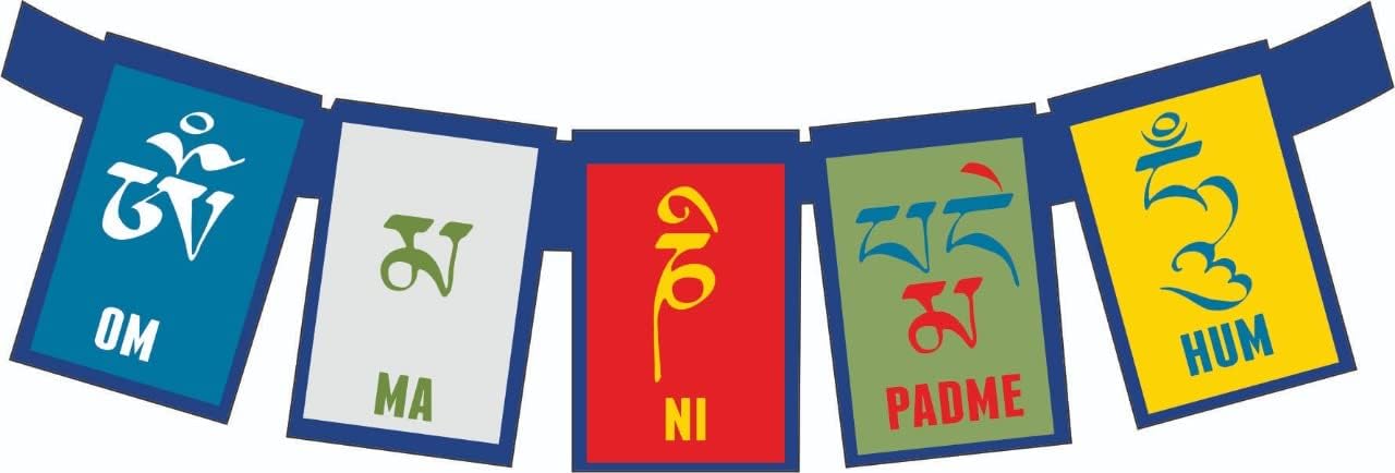 Skywalk Leh Ladakh Souvenir Wooden Fridge Magnet-Om Ma Ni Padme Hum (Multicolour)