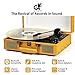 Vintage Record Player with Bluetooth 3-Speed Portable Suitcase Vinyl Record Player with Speakers, USB/SD Card Recording, RCA, AUX-in, Headphone Jack, Retro Turntable Yellow