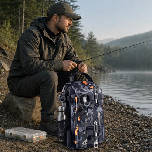Geestock 10L Angelrucksack mit Rutenhalter, Leicht und Wasserabweisend – Bild 2