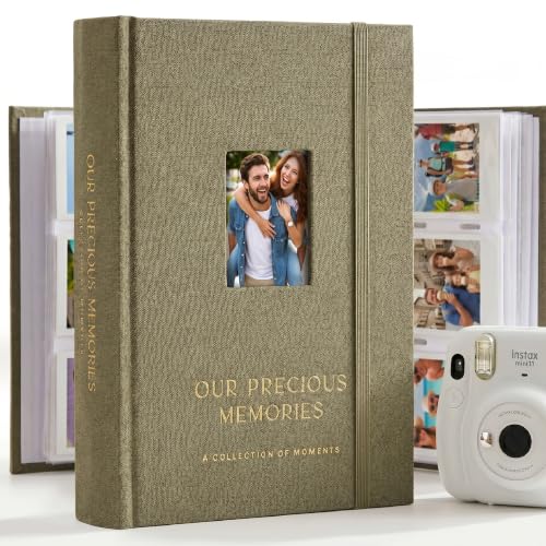 ZICOTO Beautiful Polaroid Photo Album for Instax Mini and Polaroid Pictures Ideal Wedding Guest Book and Keepsake with Secure Elastic Band Velvet Cover 60 Pages Preserves Precious Memories