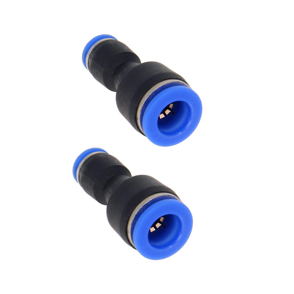 Othmro PG10-6 Straight Push Connectors OD Plastic Straight Union Push to Connect Tube Fitting Push Fit Lock Blue OD 10-6mm 2pcs